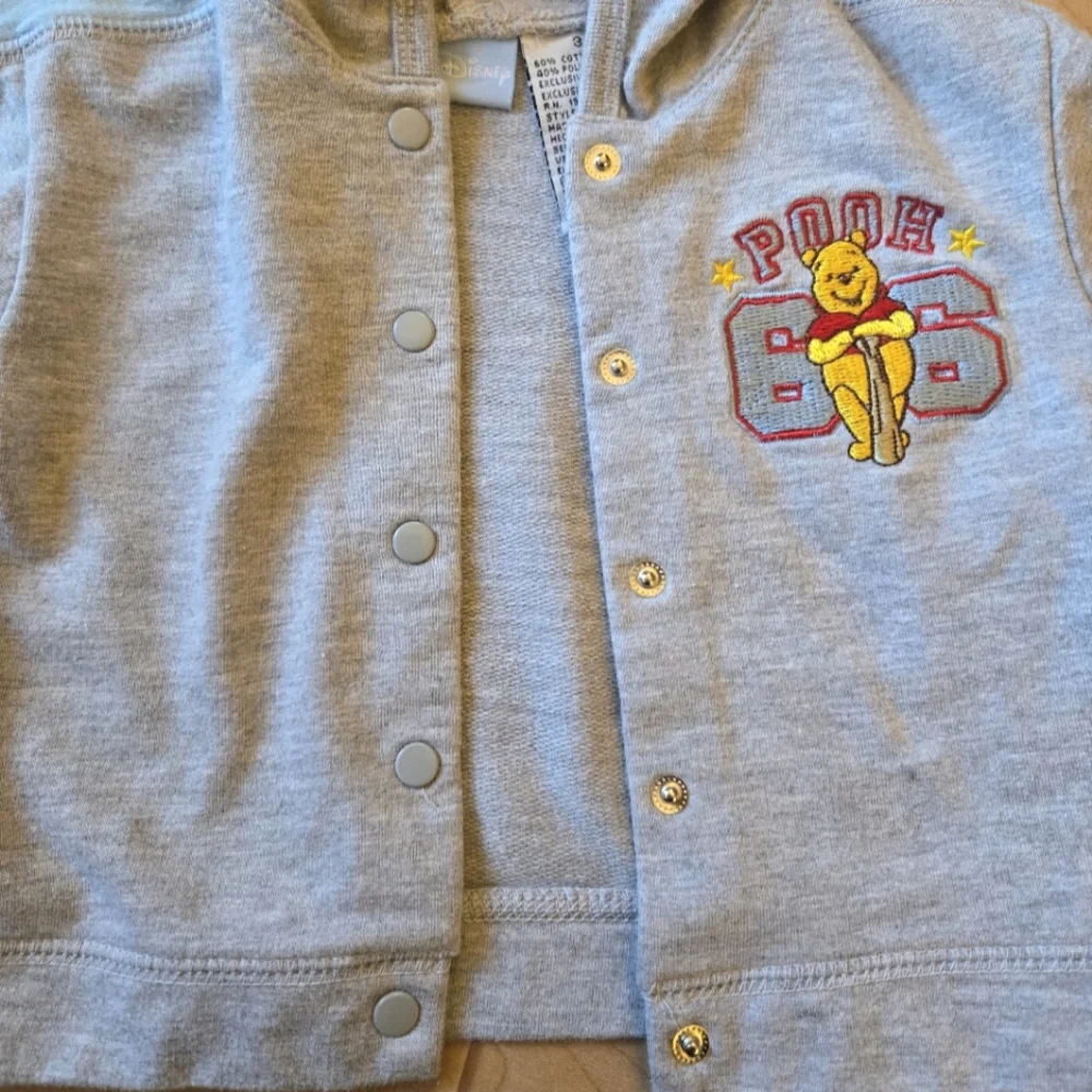 Vintage 1990s 2000s Y2K Disney Winnie the Pooh grey hoodie jogger 2-piece set